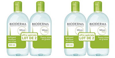 BIODERMA S&eacute;bium H2O Solution Micellaire (Lot 4x500mL)