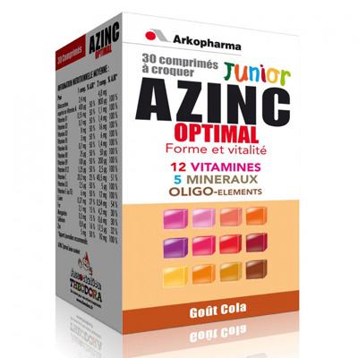 AZINC Optimal Junior 30 comprim&eacute;s Go&ucirc;t Cola
