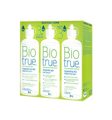 BAUSCH & LOMB Biotrue Lot 3X300mL + &eacute;tuis