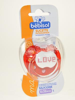 BEBISOL Sucette Physiologique D&eacute;cor&eacute;e Silicone L 6-36 mois