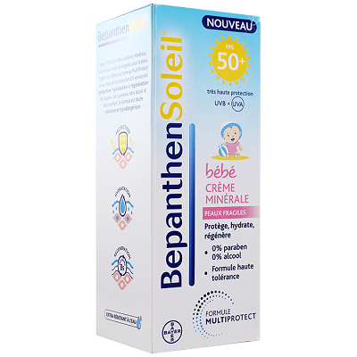BEPANTHEN Cr&egrave;me Min&eacute;rale FPS50+ B&eacute;b&eacute; Peaux Fragiles 50ml