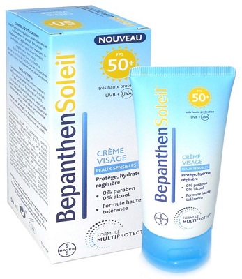 BEPANTHEN SOLEIL Cr&egrave;me Visage FPS50+ Peaux Sensibles 50ml