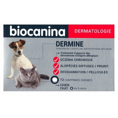 BIOCANINA Dermine Chien et Chat 72 Comprim&eacute;s