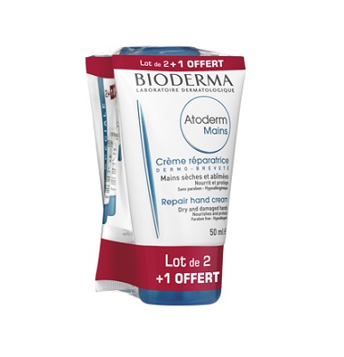 BIODERMA Atoderm Cr&egrave;me Mains 50 mL Lot de 2 + 1 offert