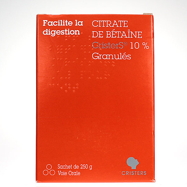 Citrate de b&eacute;ta&iuml;ne Cristers 10% granul&eacute;s sachets de 250 g