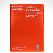 Citrate de b&eacute;ta&iuml;ne Cristers 10% granul&eacute;s sachets de 250 g