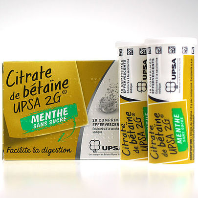 Citrate de b&eacute;ta&iuml;ne UPSA 2g Menthe Sans sucre 20 cprs eff