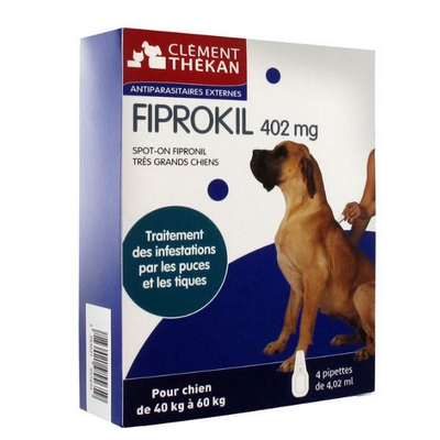 CLEMENT THEKAN Fiprokil Spot-On Fipronil Tr&egrave;s Grands Chiens 4x4.02ML