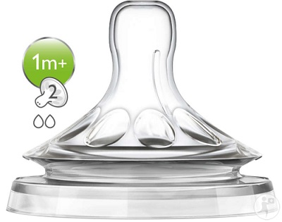 AVENT Natural 2 t&eacute;tines D&eacute;bit Lent (&agrave; partir d'1 mois)