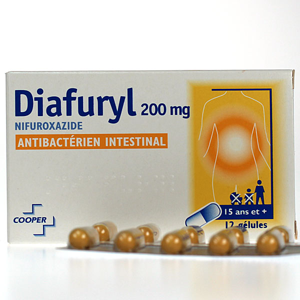 Diafuryl Antibact&eacute;rien Intestinal 200 mg 12 g&eacute;lules