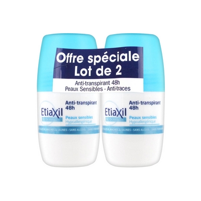 ETIAXIL D&eacute;odorant Anti Transpirant 48h Bille 2x50ml