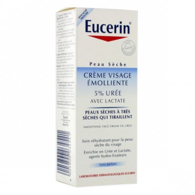 EUCERIN Cr&egrave;me Visage Emolliente 5% d'Ur&eacute;e 50 mL