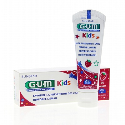 GUM Dentifrice Kids 2-6 ans Ar&ocirc;me fraise 50ml