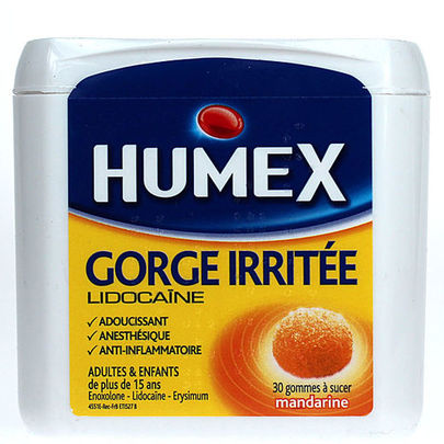 Humex Gorge irrit&eacute;e 30 gommes &agrave; sucer mandarine