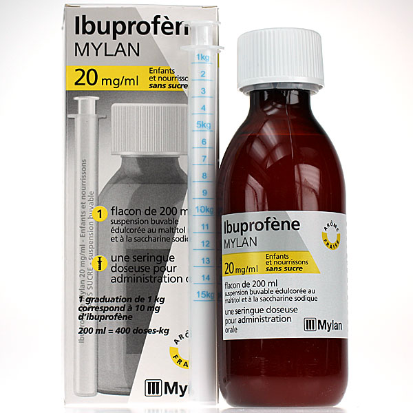 ibuprof&egrave;ne mylan sirop fraise 20mg/ml