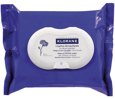 KLORANE Lingettes D&eacute;maquillantes au Bleuet 25 Lingettes