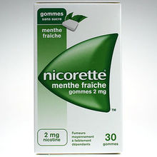 Nicorette Menthe fra&icirc;che Sans sucre 2 mg 30 gommes
