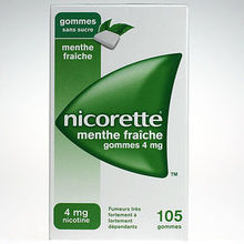 Nicorette Menthe fra&icirc;che Sans sucre 4 mg 105 gommes