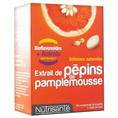 NUTRISANTE extrait de p&eacute;pins de pamplemousse 56 cps