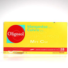 Oligosol Mangan&egrave;se Cuivre 28 ampoules
