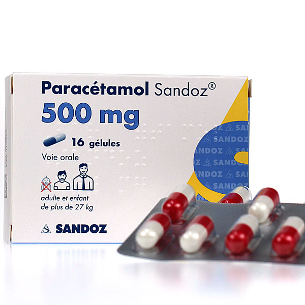 parac&eacute;tamol sandoz 500mg 16 g&eacute;lules