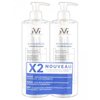 SVR Physiopure Eau Micellaire Nettoyante D&eacute;maquillante 2x400ml