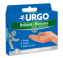 Urgo Br&ucirc;lures - Blessures superficielles 4 pansements grand format