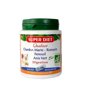 SUPER DIET Quatuor Bien &Ecirc;tre Digestif 150 G&eacute;lules