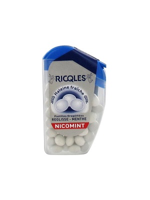 RICQLES Nicomint Pastilles R&eacute;glisse/Menthe 18g