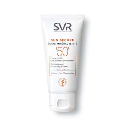 svr sun SPF50 &eacute;cran mineral teinte peaux s&egrave;ches 50ml