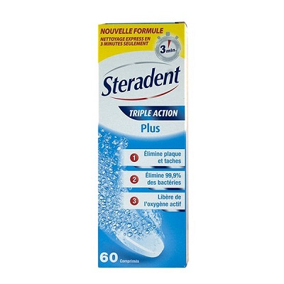 STERADENT Triple action plus 60 Comprim&eacute;s