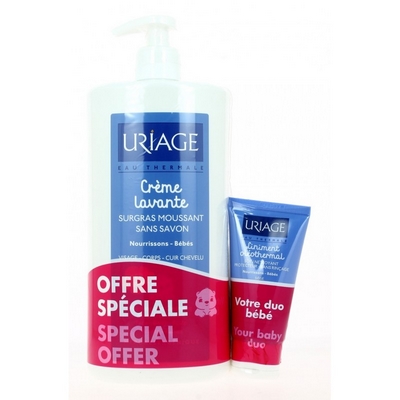 URIAGE Cr&egrave;me Lavante B&eacute;b&eacute; 500mL + 1er Lait Hydratant 200ml