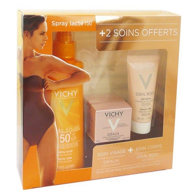 VICHY Coffret Spray Lact&eacute; SPF50 + Soin Visage + Soin Corps