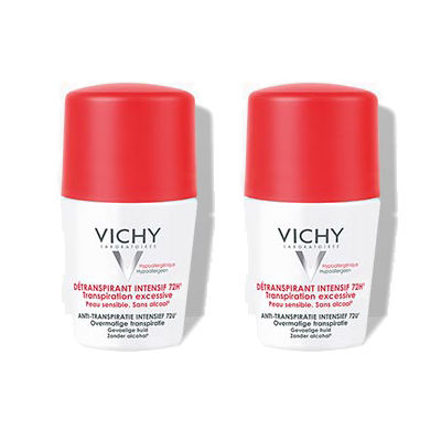 vichy d&eacute;odorant anti-transpirant rouge bille 72h 50ml duo